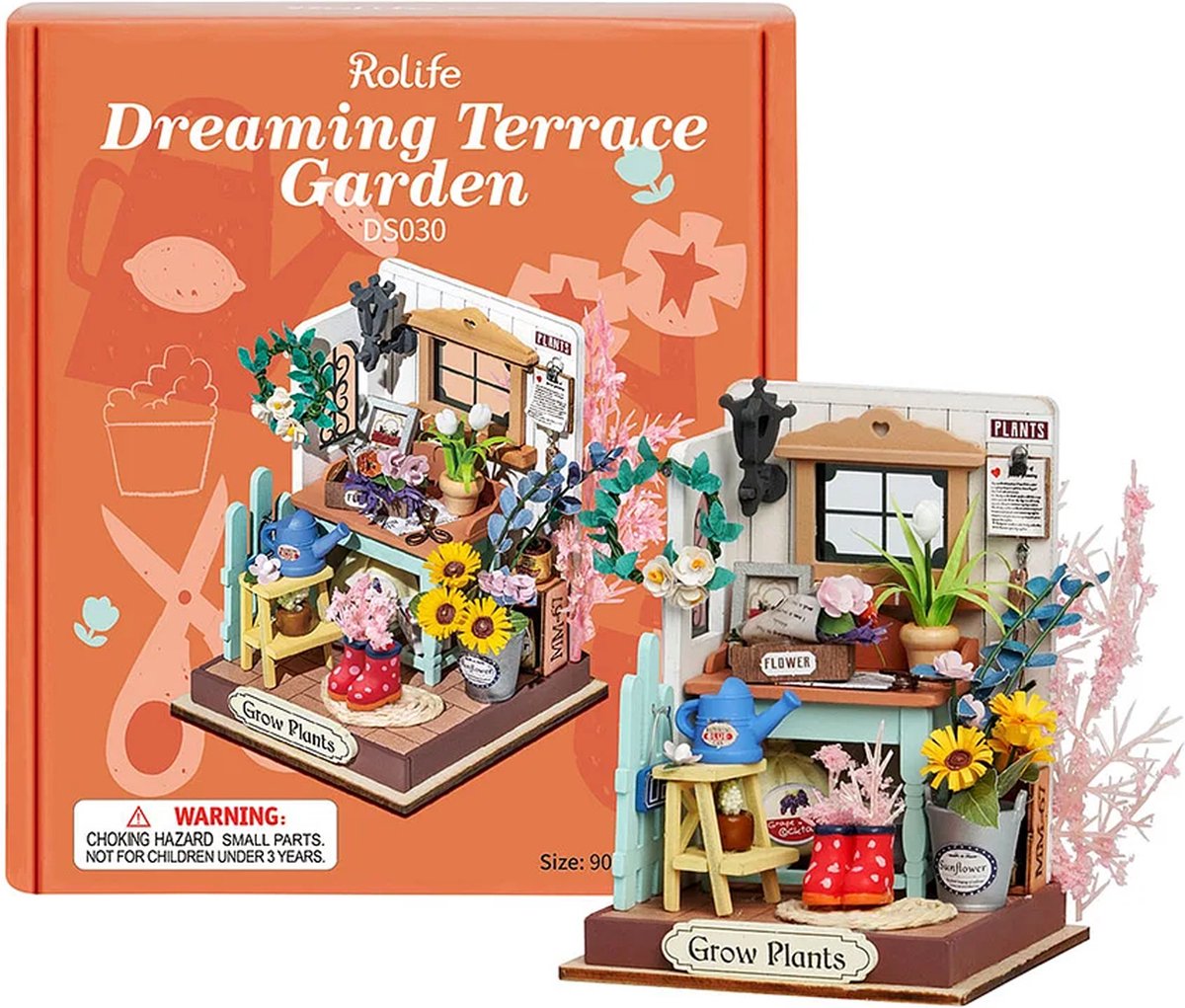 Robotime Dreaming Terrace Garden | DIY miniatuurhuisje | Dollhouse Box Theater | DS030